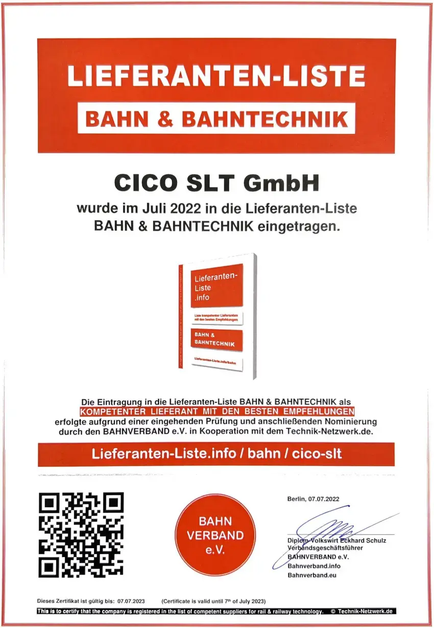 TOP supplier for the railroad industry with special recommendation